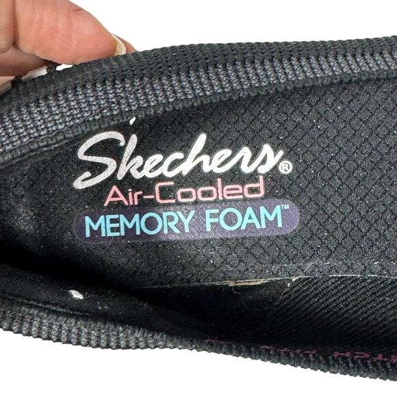 Skechers Stretch Crochet Slip-Ons Sepulveda Black Sz 7 Air Cooled Memory Foam - Picture 7 of 11